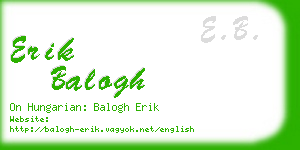erik balogh business card